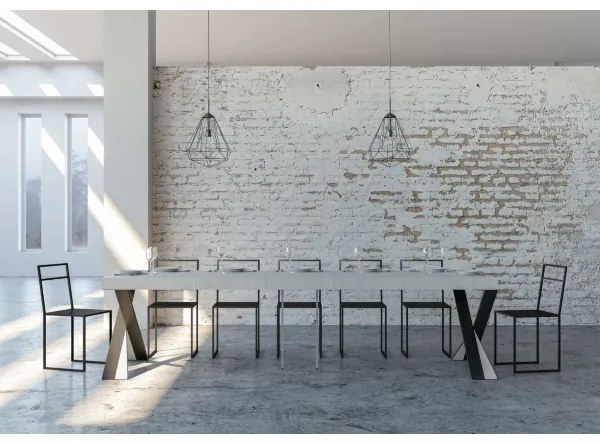 Consolle allungabile 90x40 cm DIAGO PREMIUM Bianco Frassino fino a 300 cm