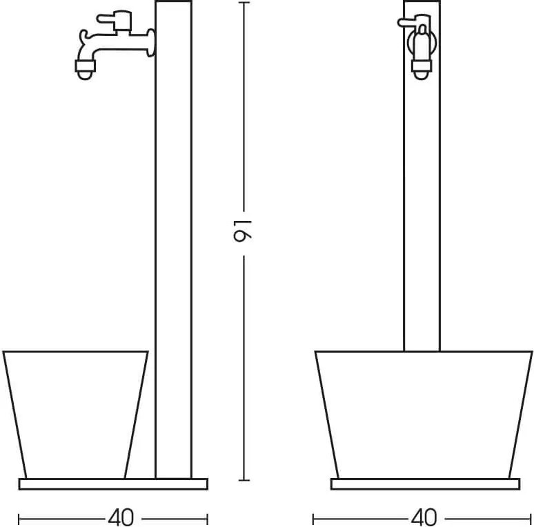 Fontana da Giardino con Rubinetto Vaschetta e Base Belfer 42/QVR Tortora...