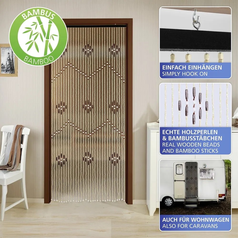 Tenda di colore naturale in bambù alla porta 90x200 cm – Maximex