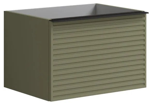Mobile bagno con lavabo L 100 x H 40 cm verde salvia/grigio pastello, 1 anta 1 cassetto per vasca a sinistra Pixel