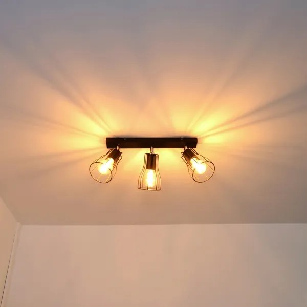 LED Faretto TUBE II 3xE27/15W/230V nero