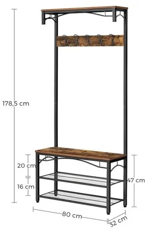 Appendiabiti a piantana NAVOR marrone/nero