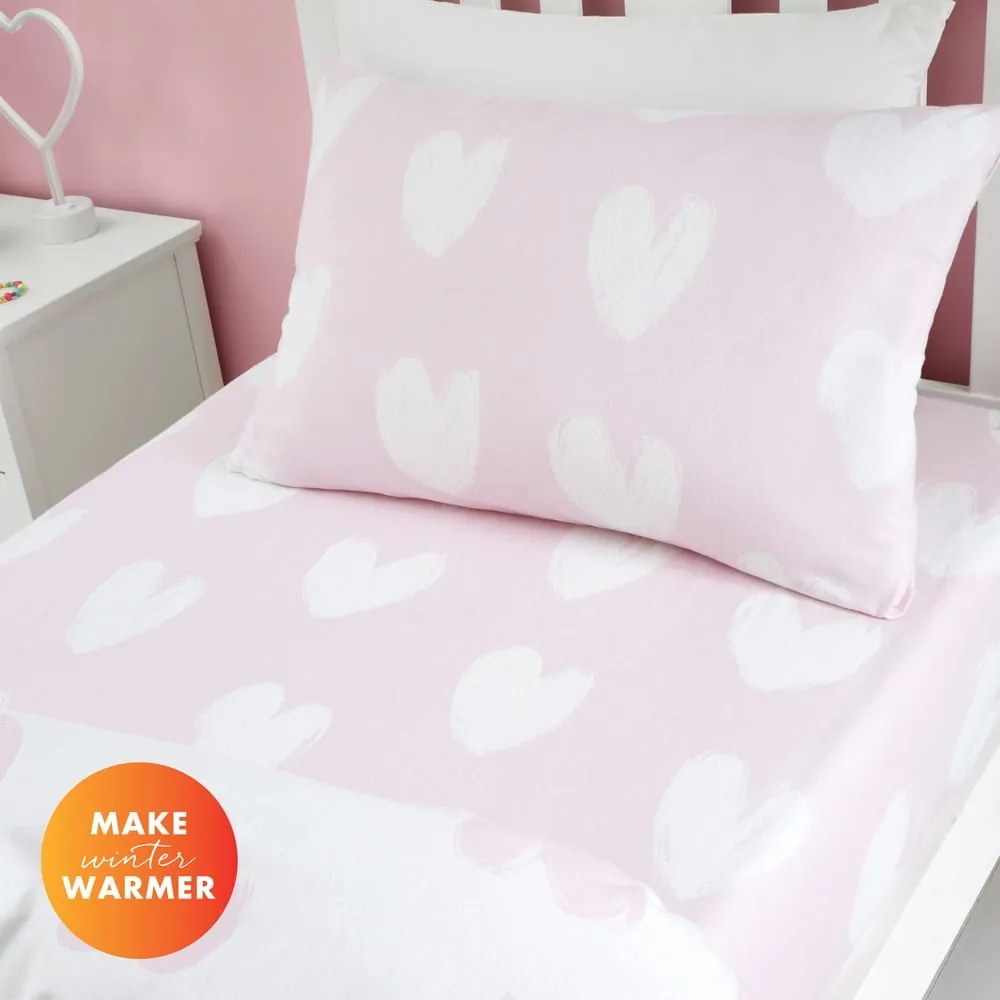 Lenzuolo per culla in flanella 70x140 cm Hearts - Catherine Lansfield