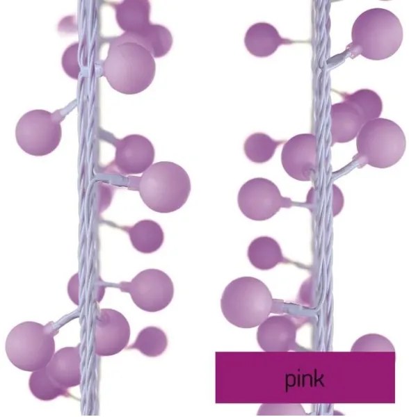 Catena LED da esterno natalizia 40xLED/9m IP44 rosa