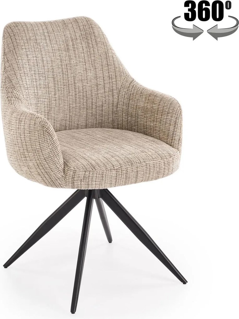 Sedia K564 girevole in tessuto beige – 60x63x87 cm