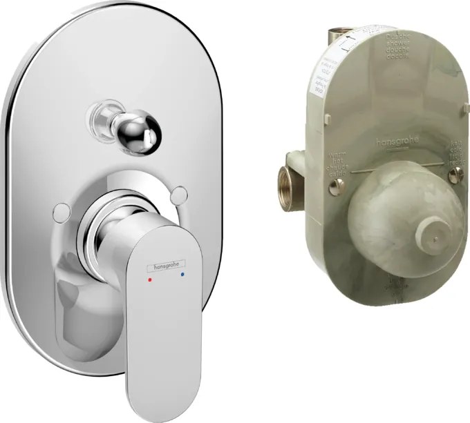 Miscelatore doccia con corpo Incasso a muro e deviatore Cromo Hansgrohe Rebris S 72448000