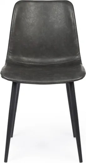 Sedia Da Interno In Ecopelle Antracite Vintage Senza Braccioli Kyra Bizzotto - 4 Pz