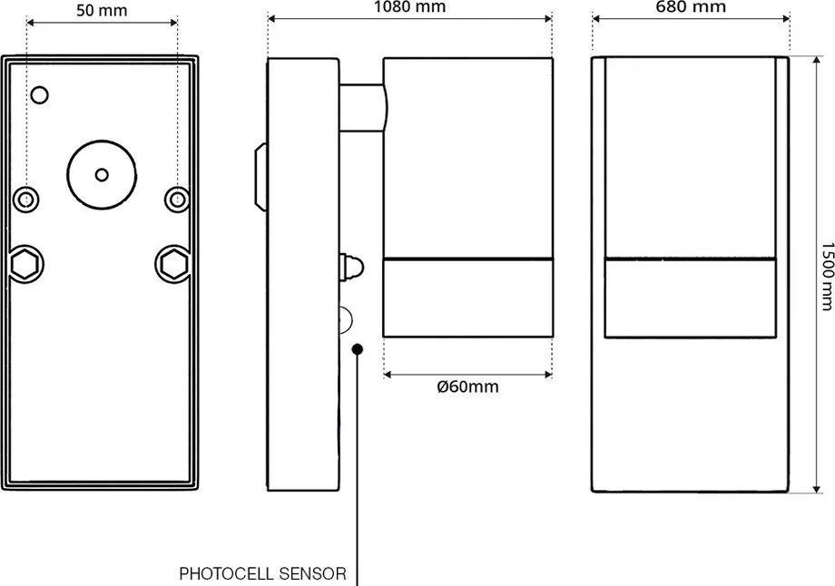 Applique GU10 con Sensore Crepuscolare E27 IP65 per esterno - Nera