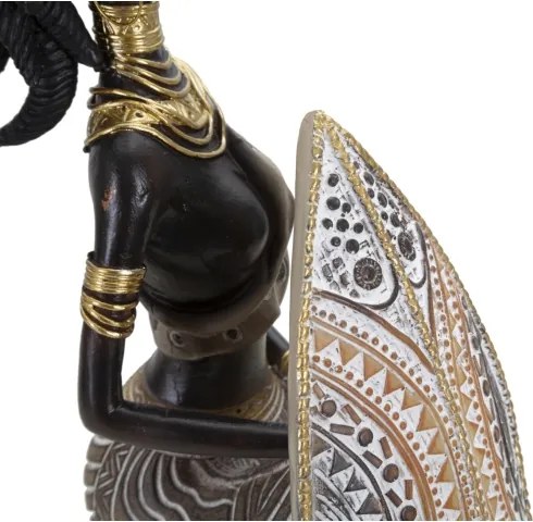 Masai Tribal Con Scudo Cm 13,5X9X24,5