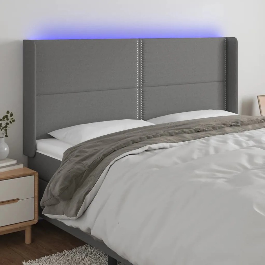 Testiera A Led Grigioscuro 163x16x118/128cm İntessuto /
