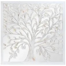 Statua Decorativa DKD Home Decor DP-182458 Albero Cristallo MDF Bianco