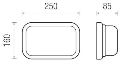 Kappa Led 25X16Cm Con Anello 9W 4000°K