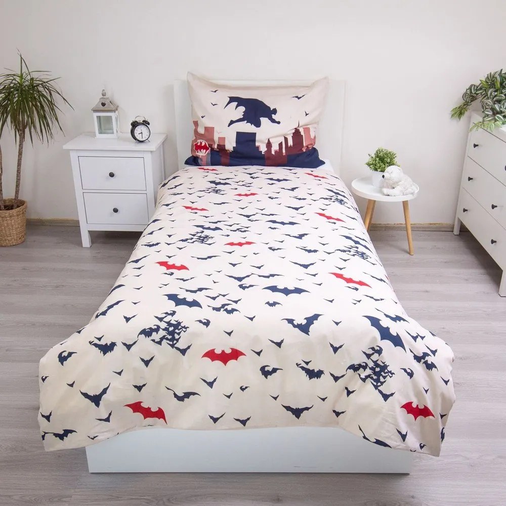 Set copripiumino e federa da bambini in cotone per letto singolo 140x200 cm Batman "Gotham's Knight" – Jerry Fabrics