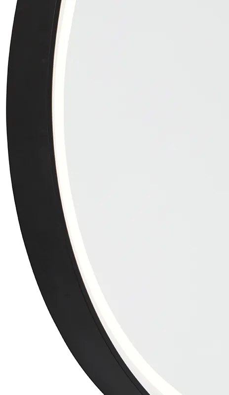 Specchio da bagno nero con LED dimmerabile a 3 livelli con touch ovale - Miral