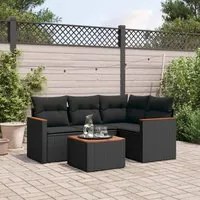 Set Divani da Giardino 5 pz con Cuscini in Polyrattan Nerocod mxl 90367