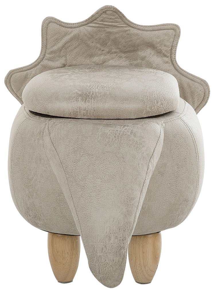 Pouf contenitore in tessuto grigio chiaro TRICERATOPS Beliani