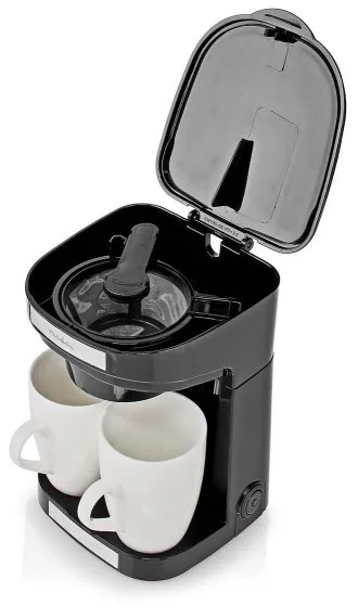 Nedis KACM140EBK - Macchina da caffè per due tazze 450W/230V 0,25 l