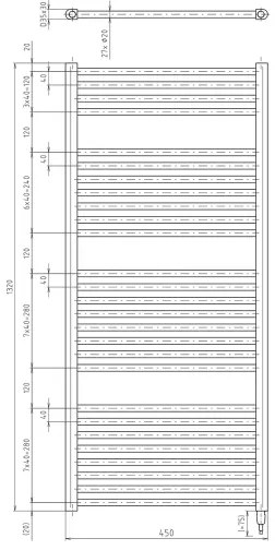 Aqualine - Bagno elettrico radiatore DIRECT-E 400W/230V 132 cm opaco nero