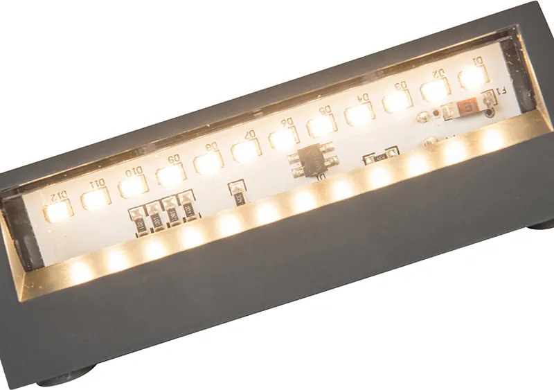 Lampada da parete per esterni moderna grigio scuro con LED IP54 - Sandstone 1