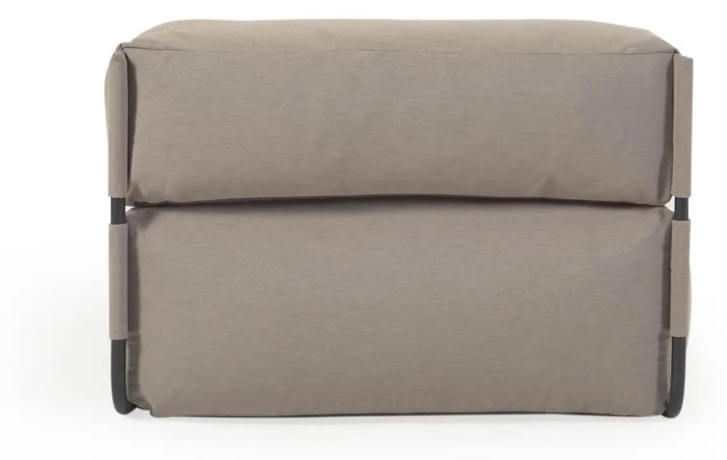 Kave Home - Pouf divano modulare con schienale 100% outdoor Square verde e alluminio nero 101 x 101cm