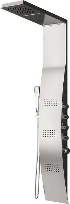 Kamalu - Pannello doccia termostatico in acciaio con cascata ed iniettori ad effetto pioggia | KLES-8600