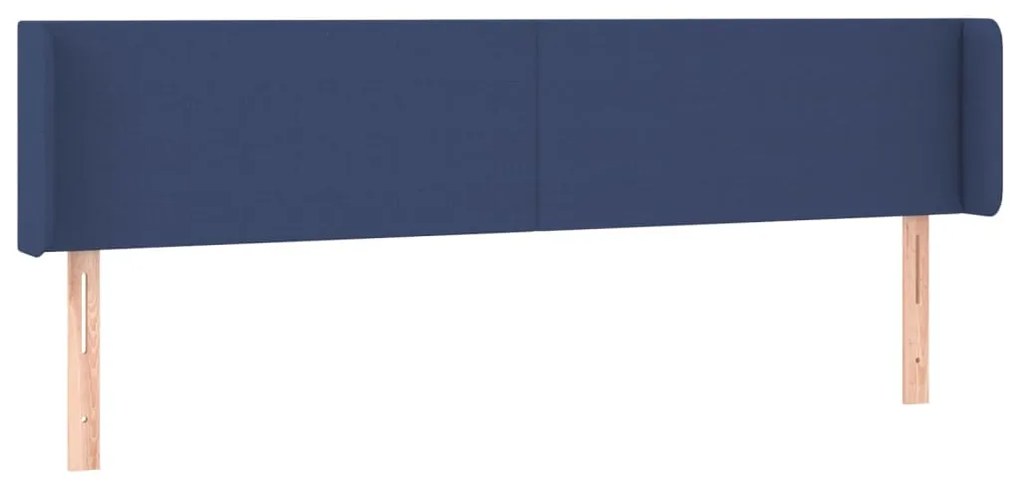 Testiera ad orecchio blu 203x16x78/88cm in tessuto