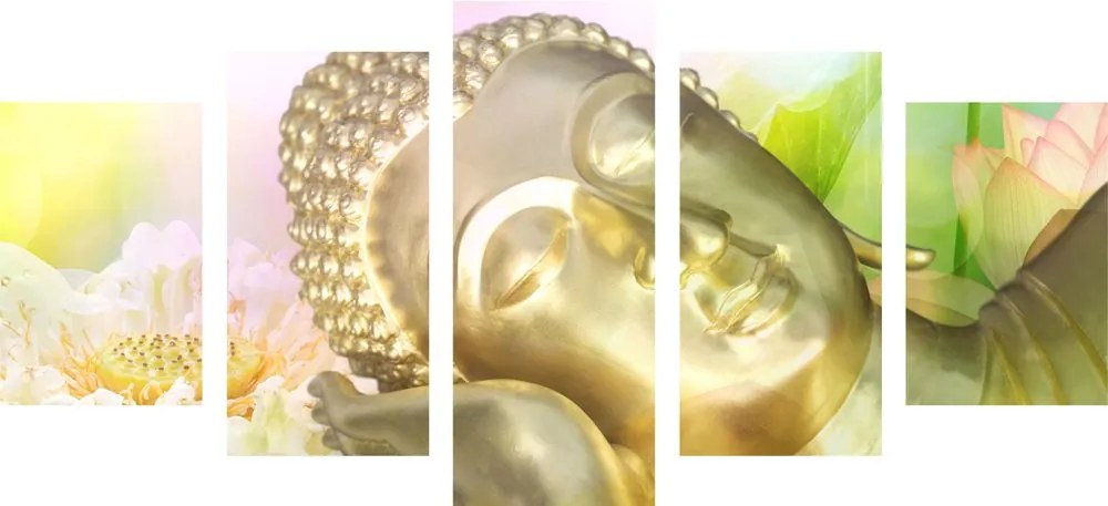 Quadri 5 pezzi – Buddha addormentato