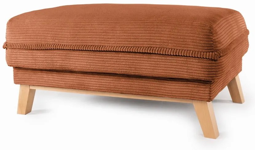 Poggiapiedi arancione con rivestimento in velluto a coste Tori – Bonami Selection