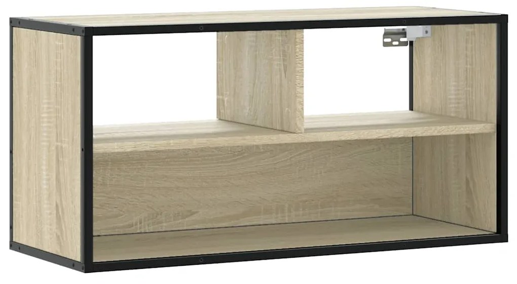 Mobile tv rovere sonoma 80x31x39,5 cm legno multistrato metallo