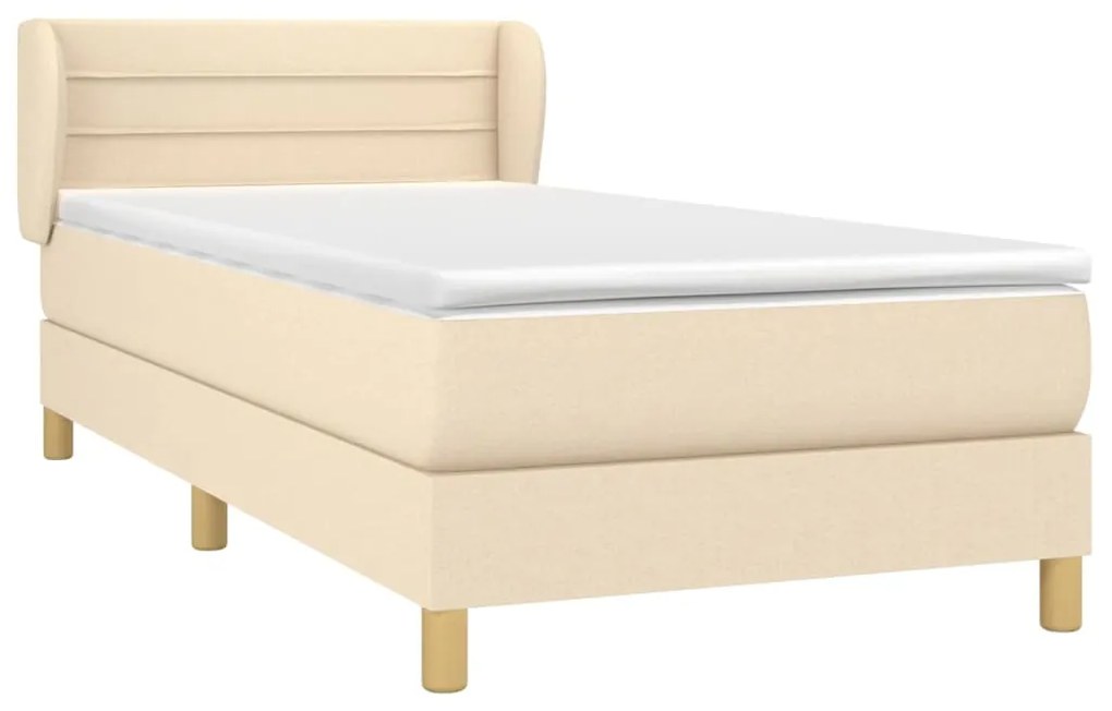 Giroletto a molle con materasso crema 90x200 cm intessuto