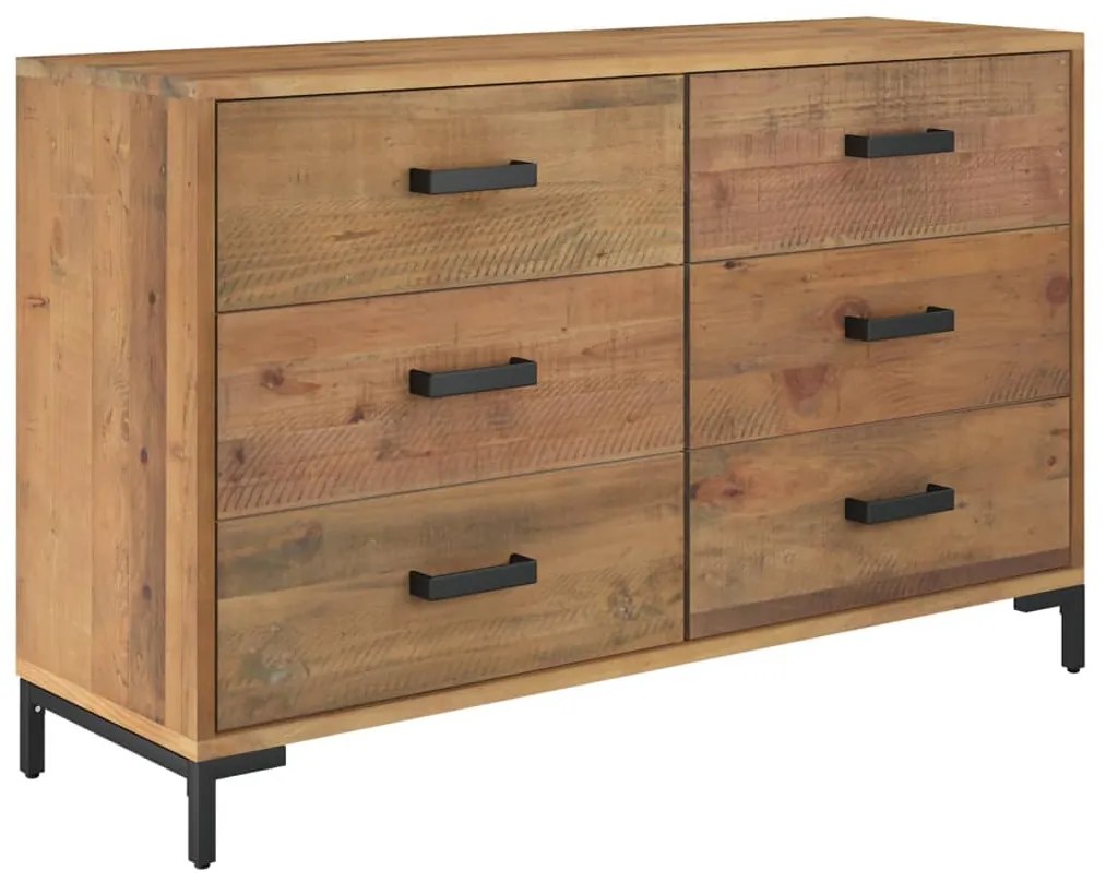 Credenza marrone 110x35x70 cm in legno massello di pino