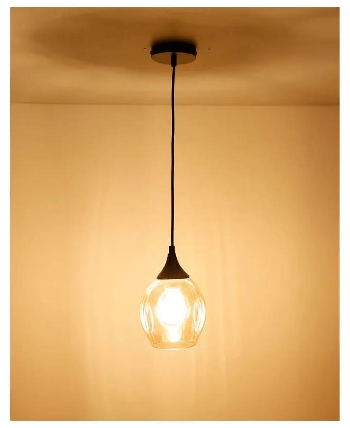 Lampada a sospensione nera con paralume in vetro ø 14 cm Aspa - Candellux Lighting
