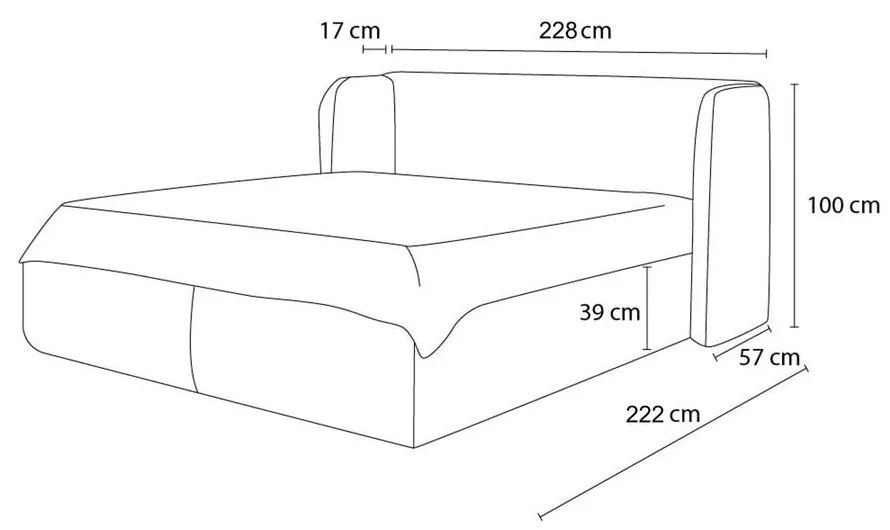 Letto matrimoniale imbottito giallo con contenitore con griglia 180x200 cm Louise - Bobochic Paris