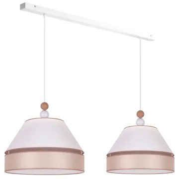 Duolla - Lampadario a sospensione con filo AVIGNON 2xE27/15W/230V bianco/beige