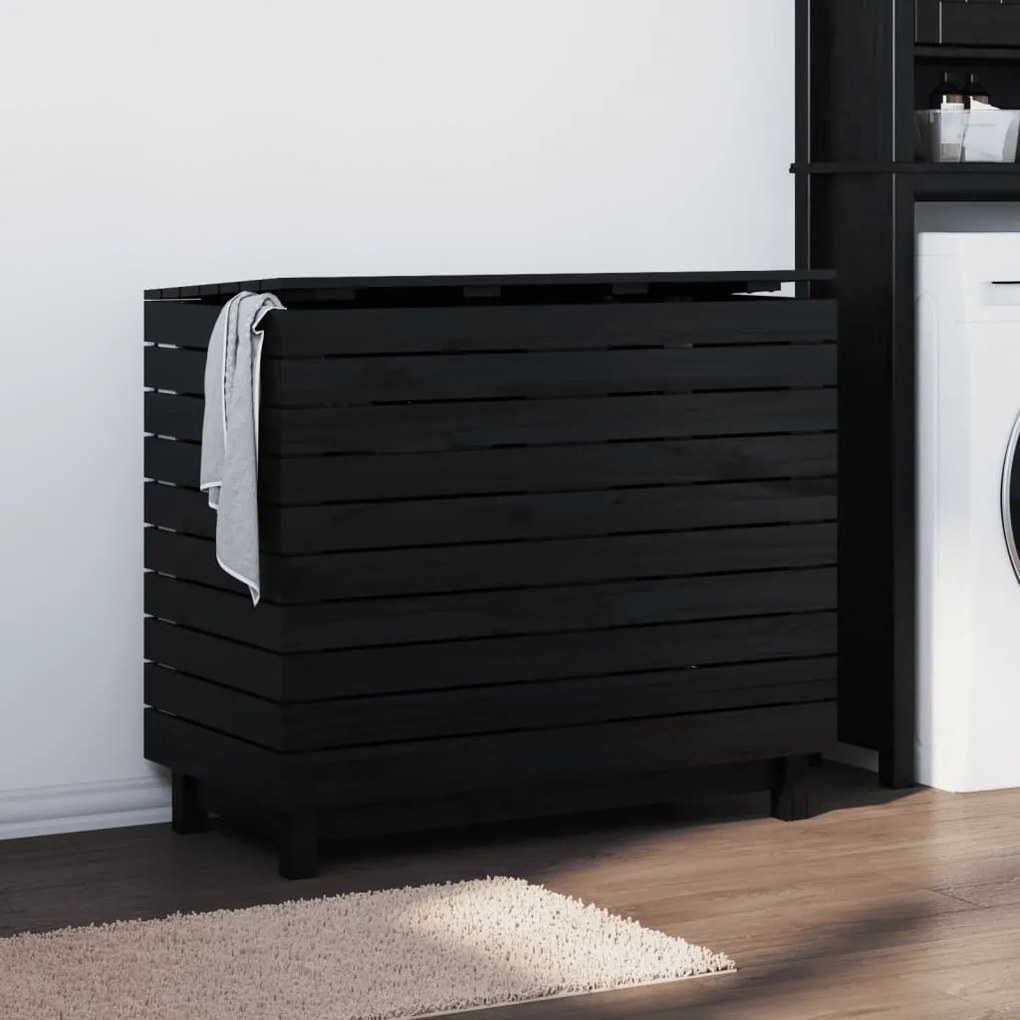 Cesto Per Bucato 88,5x44x76 Cm Legno Massello Pino /