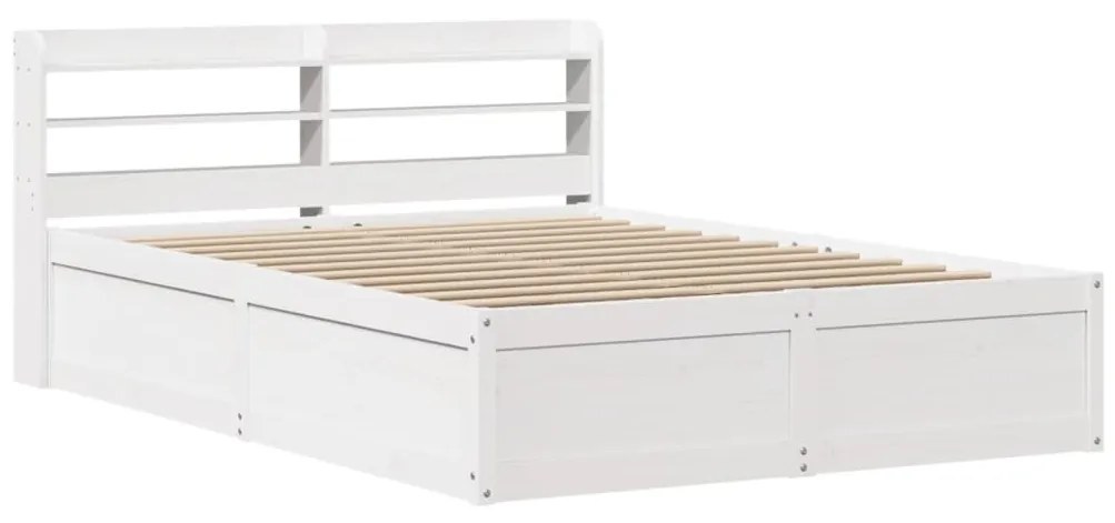 Giroletto con testiera bianco 135x190 cm legno massello di pino