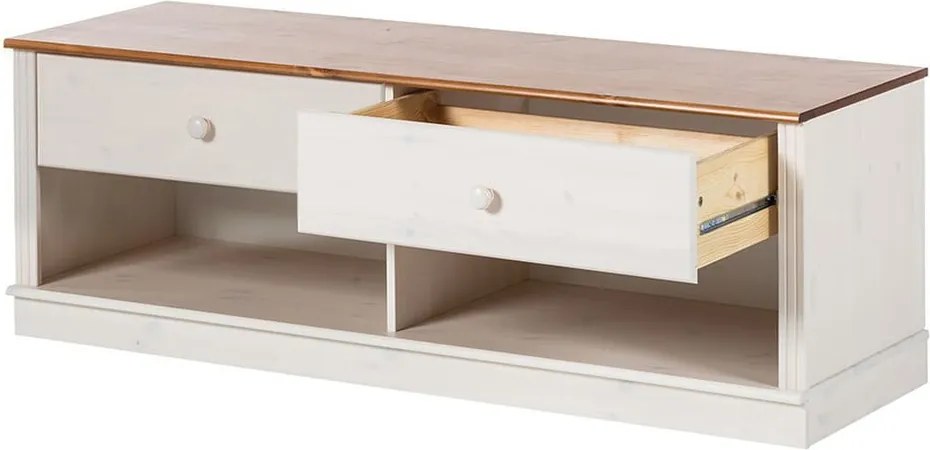 Mobile TV bianco in legno di pino 137x47 cm Anita - Støraa