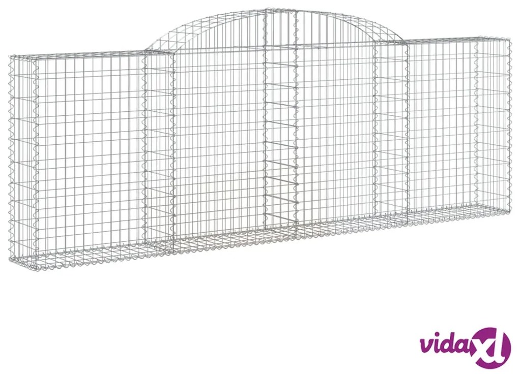 vidaXL Cesti Gabbioni ad Arco 2 pz 300x30x100/120 cm Ferro Zincato