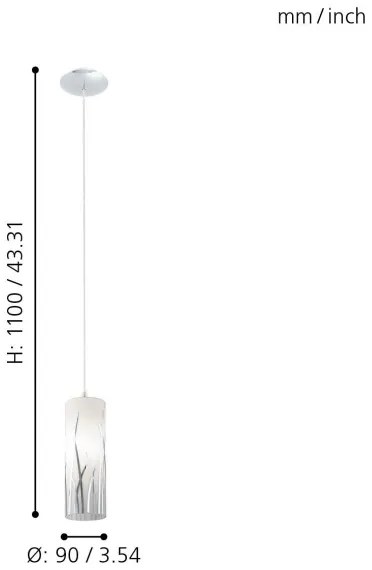 Eglo 92739 - Lampadario RIVATO 1xE27/60W/230V