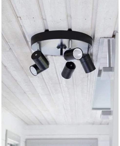 ByRydens 4200730-4002 - Faretto CORRECT 5xGU10/7W/230V nero Ø 30 cm