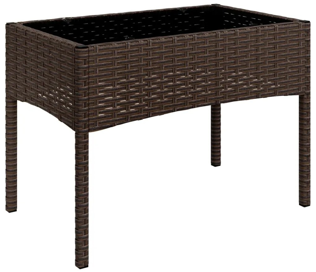 Set mobili da giardino 4 pz con cuscini in polyrattan marrone