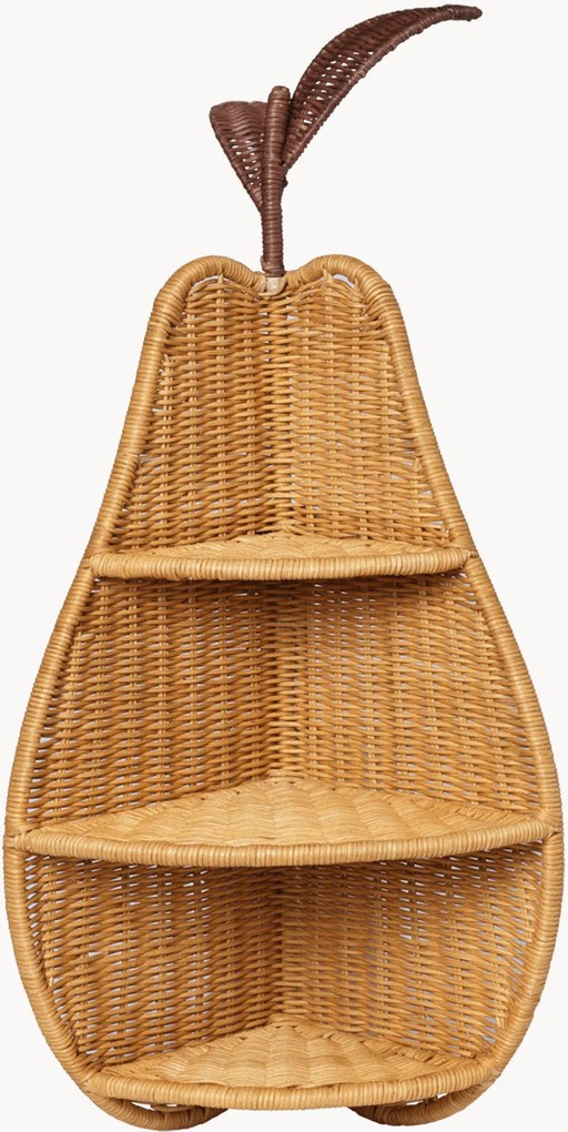 Scaffale angolare per bambini in rattan fatto a mano Pear