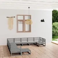 Set Divani da Giardino 11 pz in Legno Massello di Pino 3076046