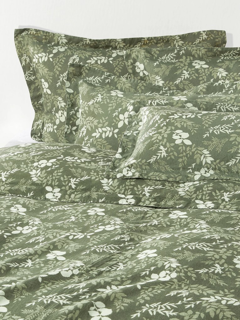 Copripiumino con stampa foglie Pola