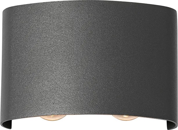 Lampada da parete per esterni grigio scuro con LED 4 luci IP54 - Silly