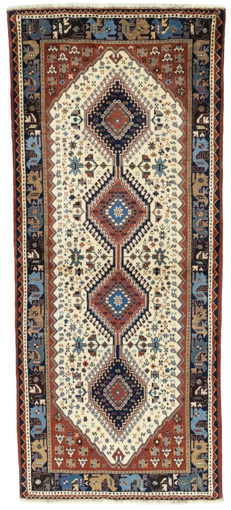 Shiraz Tappeto 200x80 Beige (Iran) Annodato A Mano