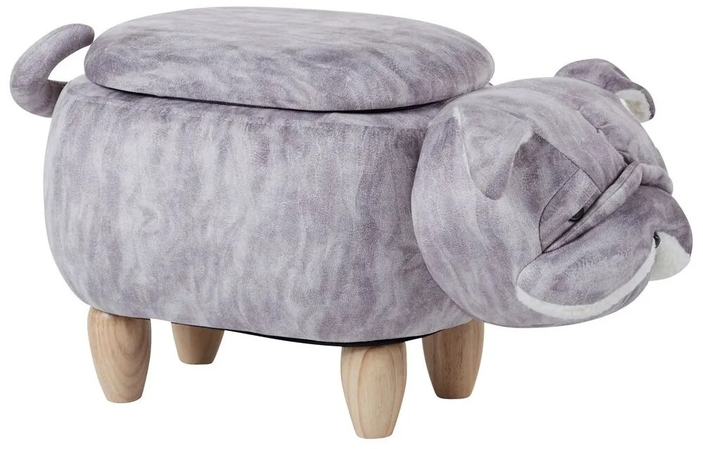 Pouf animaletto velluto grigio PUG Beliani