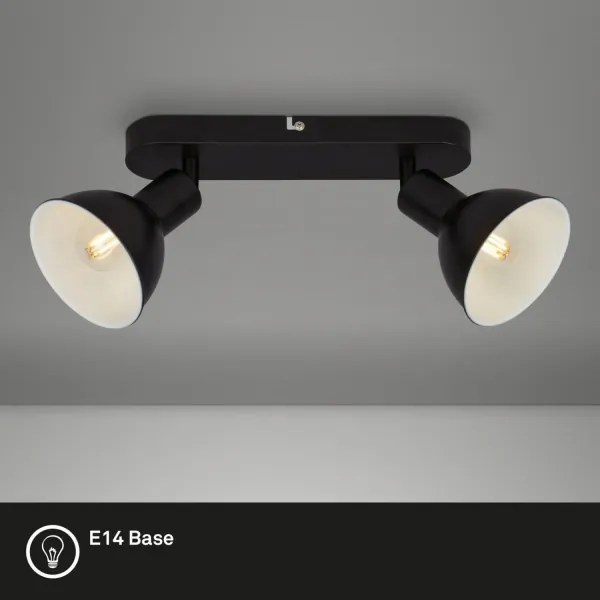 Briloner 2674-025 - Faretto RETRO 2xE14/25W/230V nero