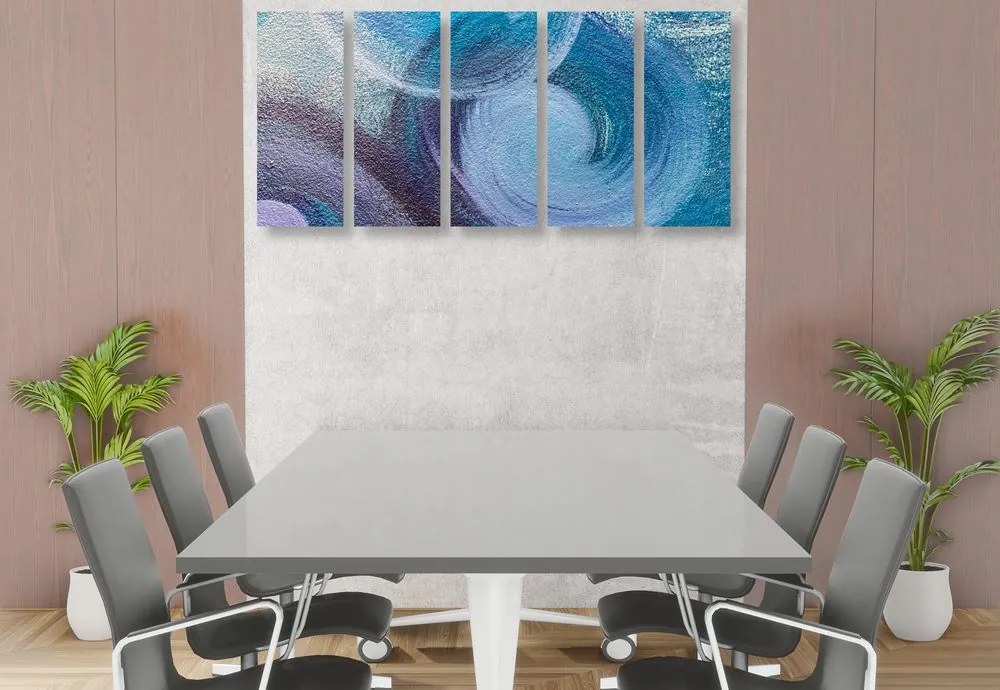Quadri 5 pezzi – Pennellate astratte moderne