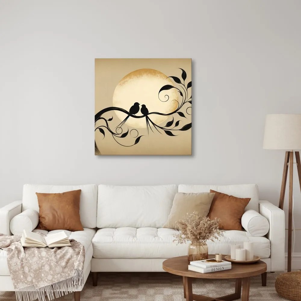 Quadro su tela – Silhouette alla luce della luna